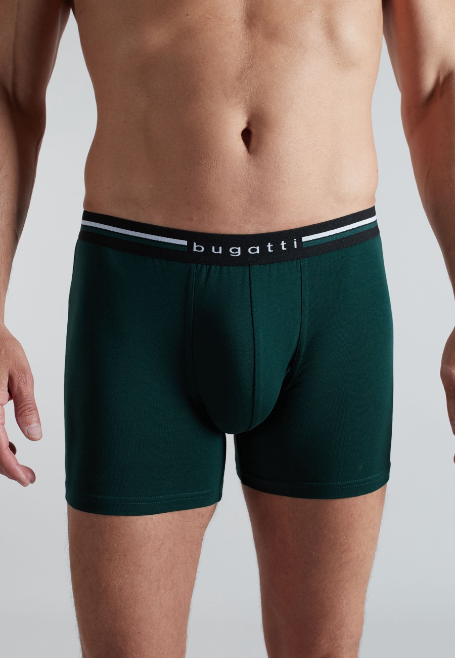 BUGATTI Herren Long-Pants grün uni 2er Pack