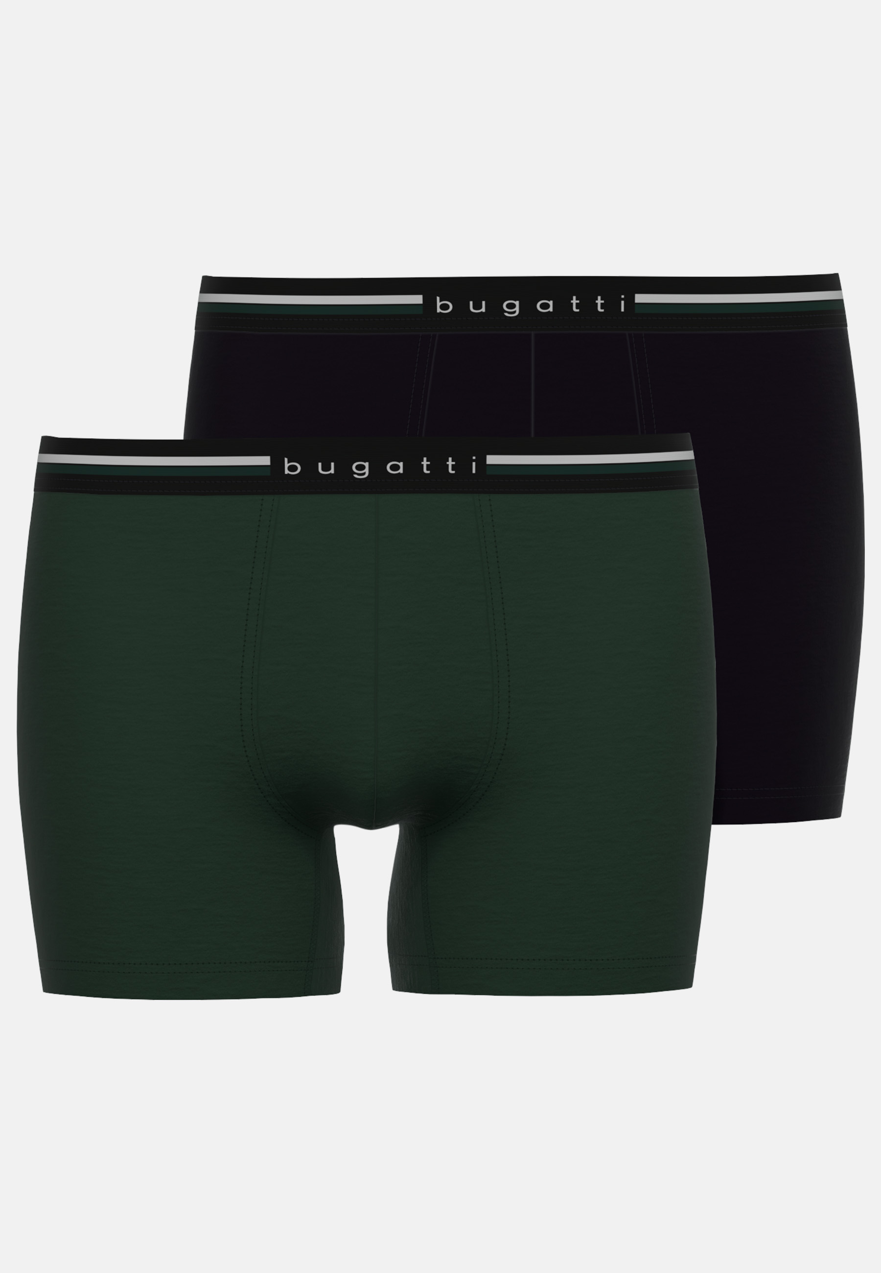 BUGATTI Herren Long-Pants grün uni 2er Pack