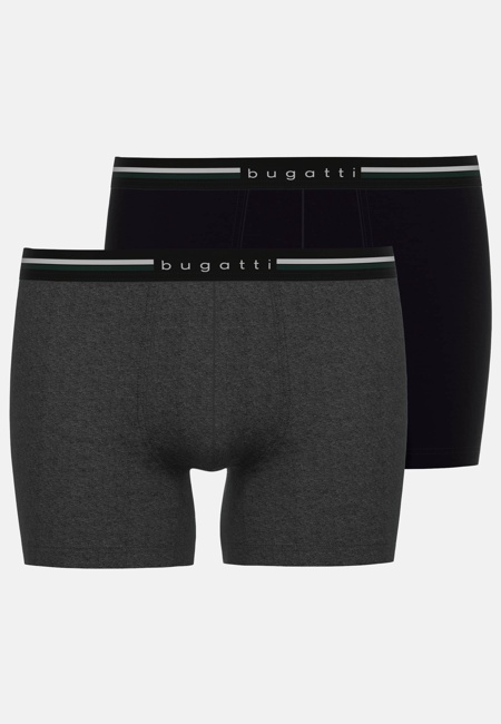 BUGATTI Herren Long-Pants schwarz uni 2er Pack