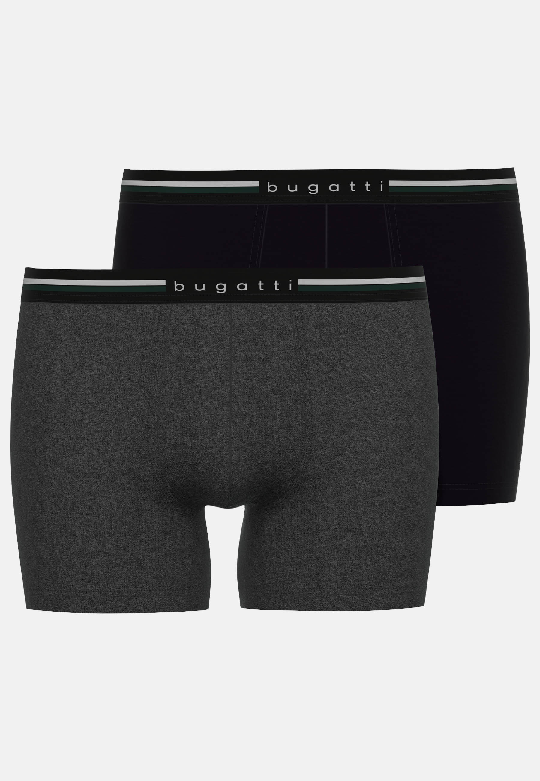 BUGATTI Herren Long-Pants schwarz uni 2er Pack
