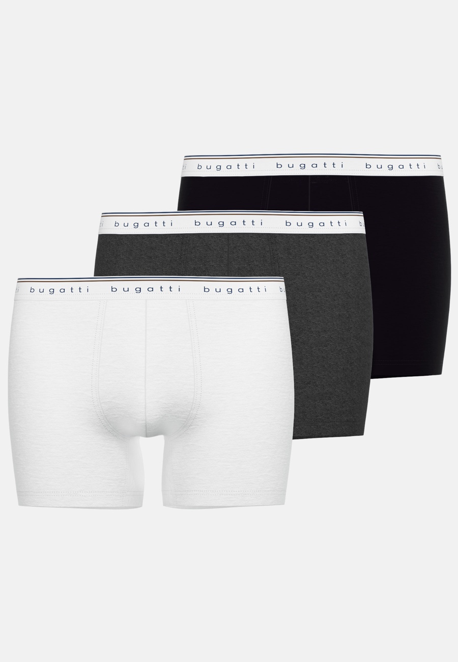 BUGATTI Herren Long-Pants grau uni 3er Pack