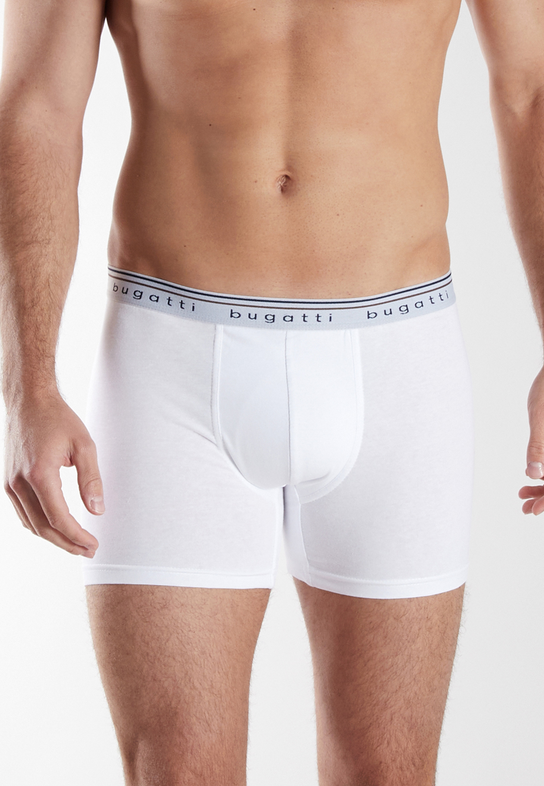 BUGATTI Herren Long-Pants grau uni 3er Pack