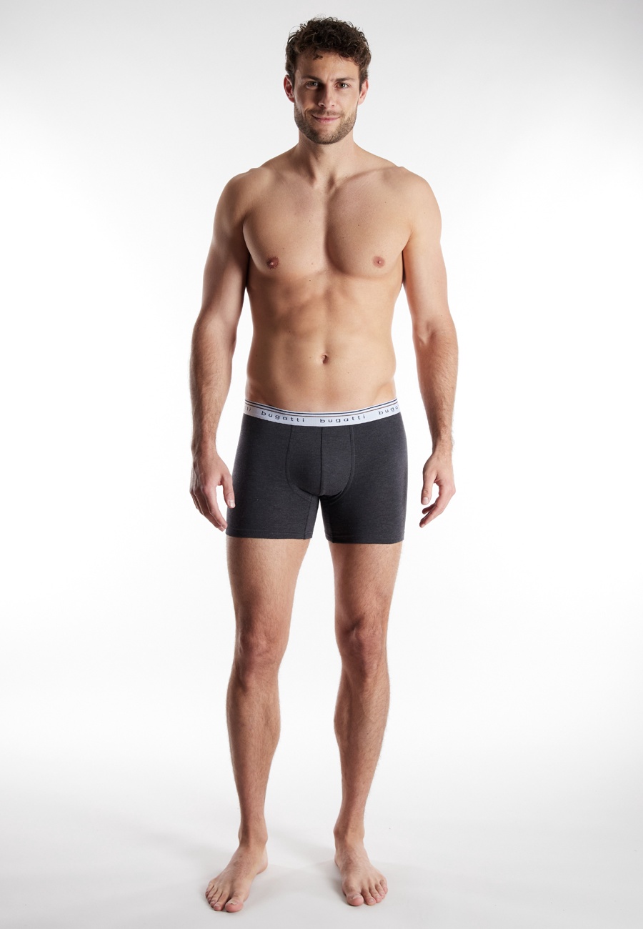 BUGATTI Herren Long-Pants schwarz uni 3er Pack