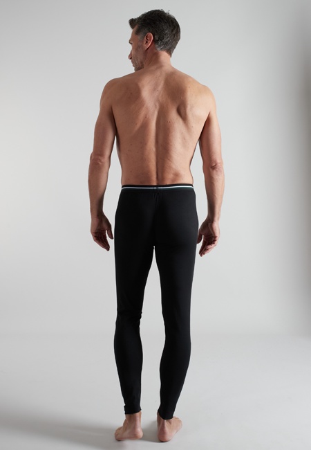 BUGATTI Herren lange Unterhose schwarz uni