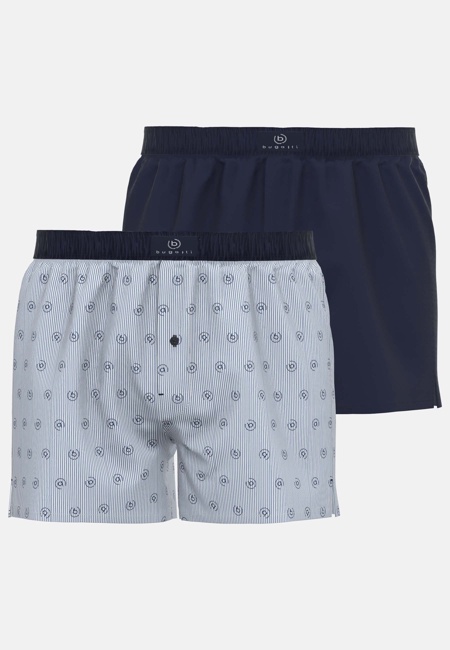 BUGATTI Herren Boxershort blau bedruckt 2er Pack