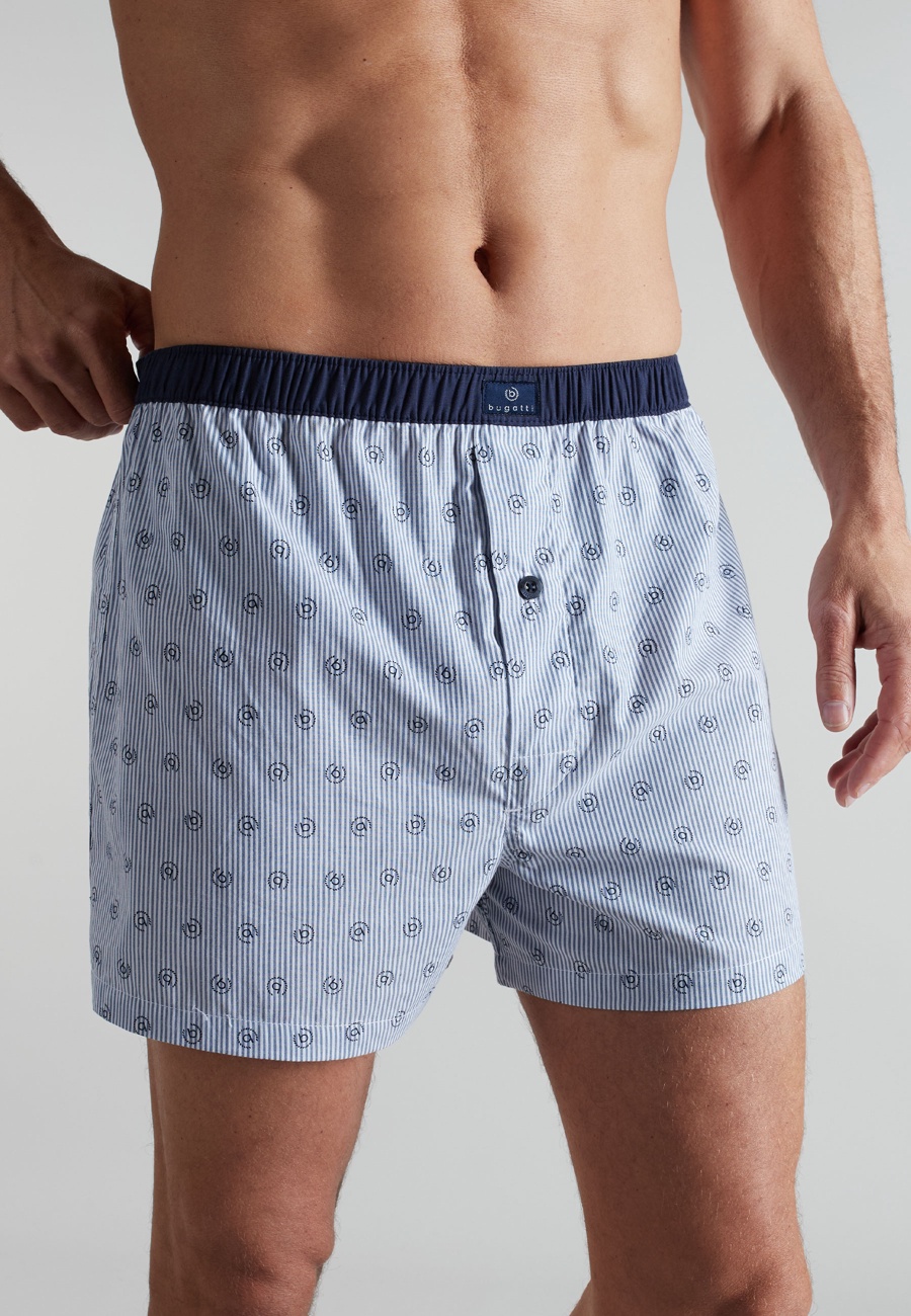BUGATTI Herren Boxershort blau bedruckt 2er Pack