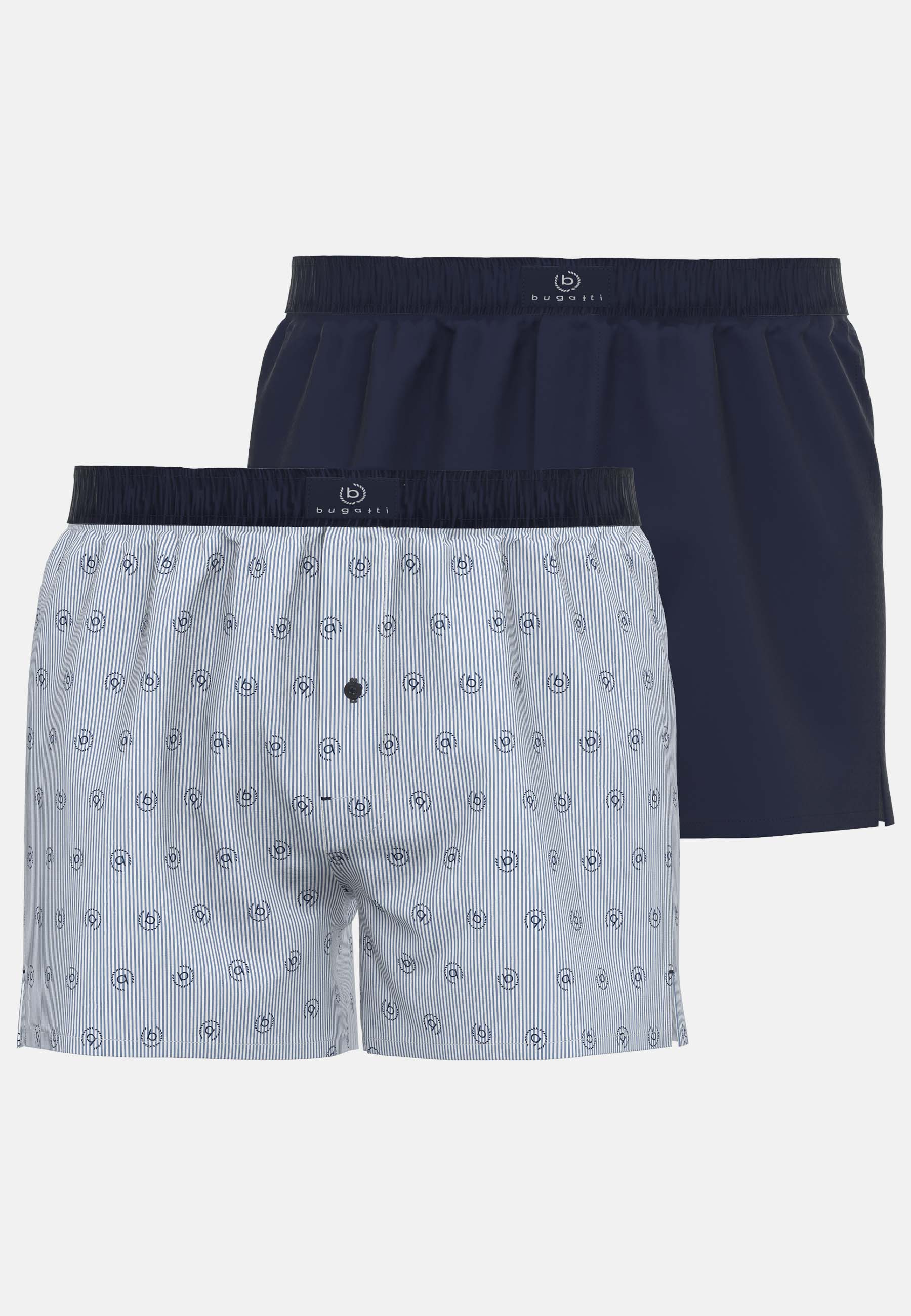 BUGATTI Herren Boxershort blau bedruckt 2er Pack