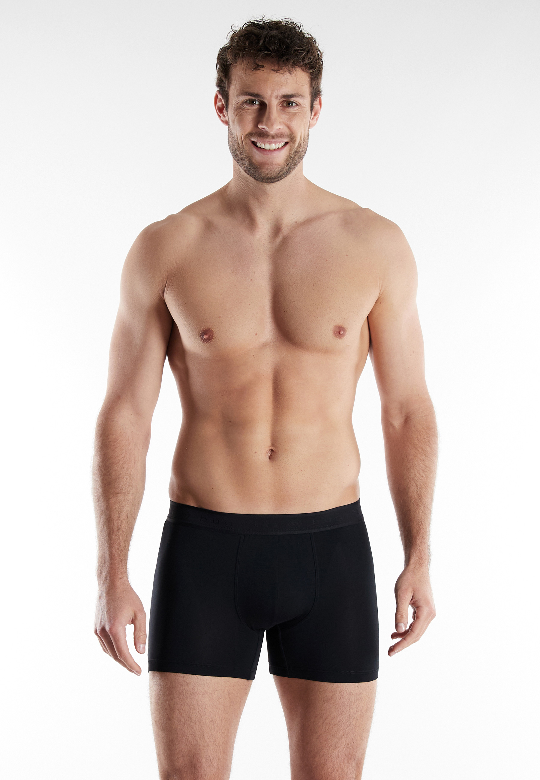 BUGATTI Herren Long-Pants schwarz uni