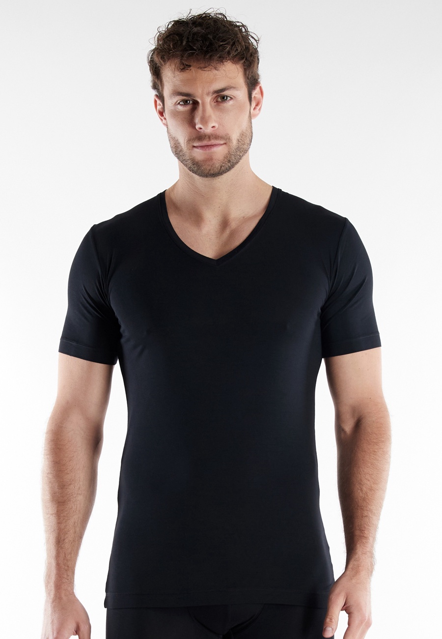 BUGATTI Herren Shirt schwarz uni