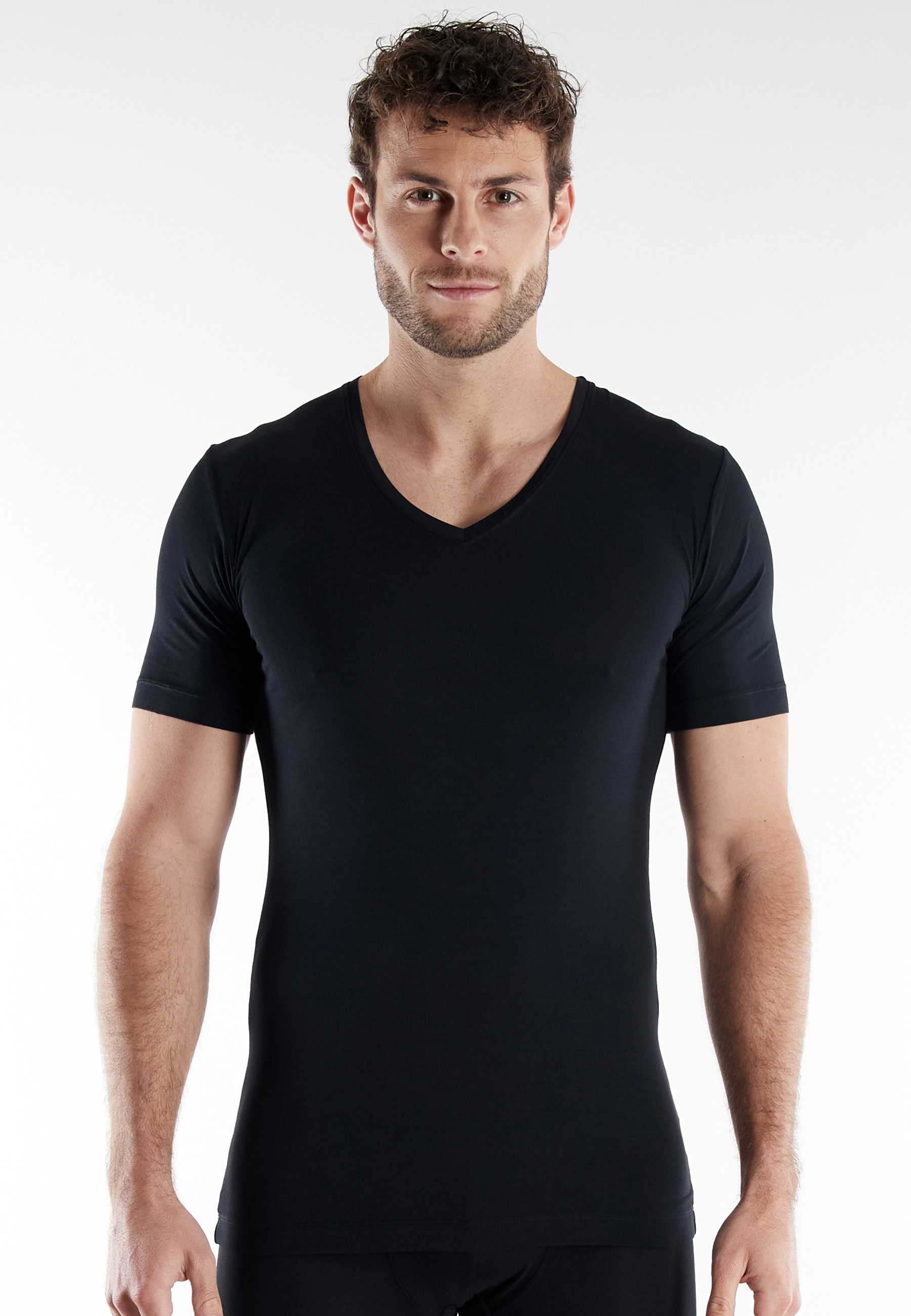 BUGATTI Herren Shirt schwarz uni