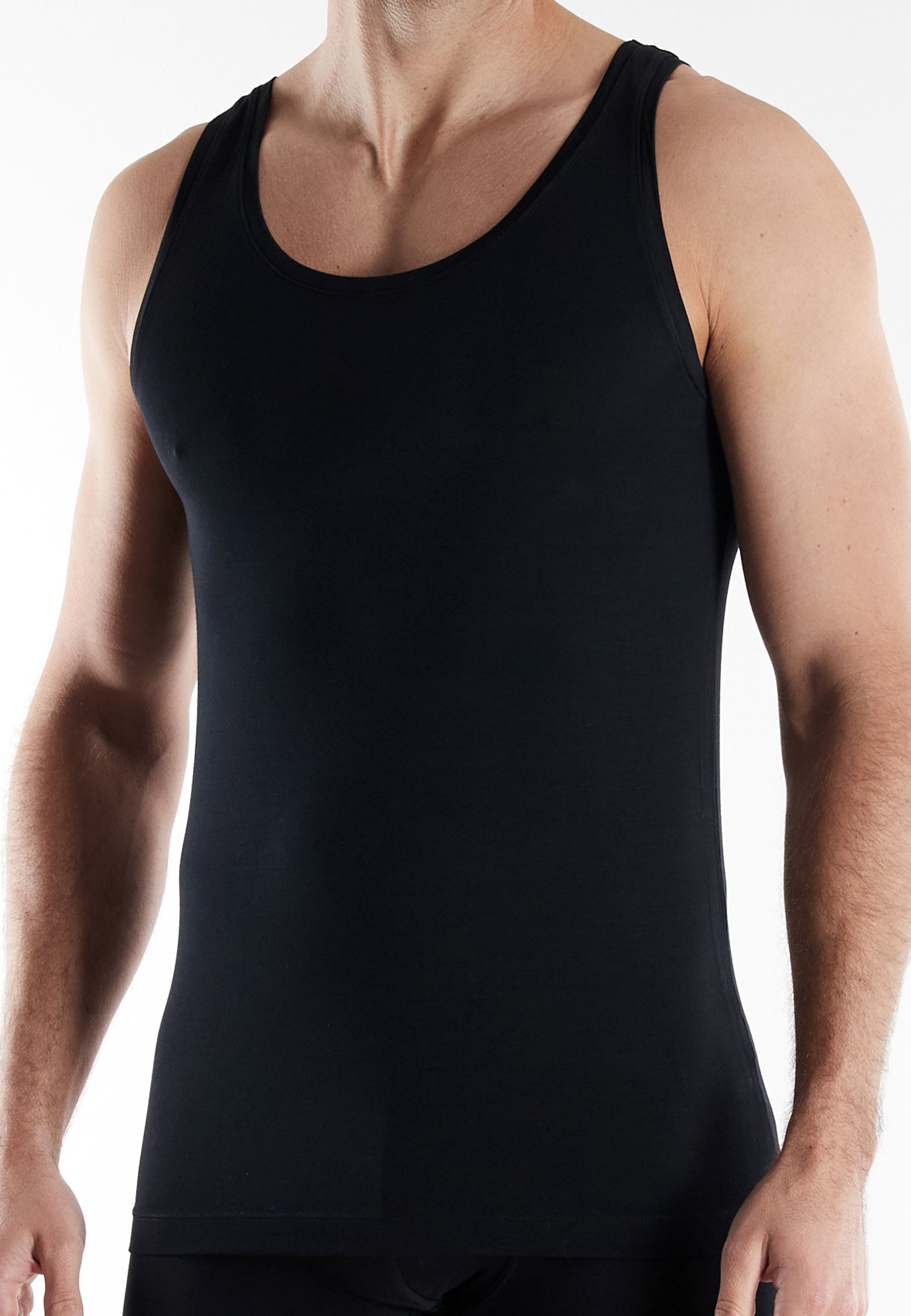 BUGATTI Herren Unterhemd schwarz uni
