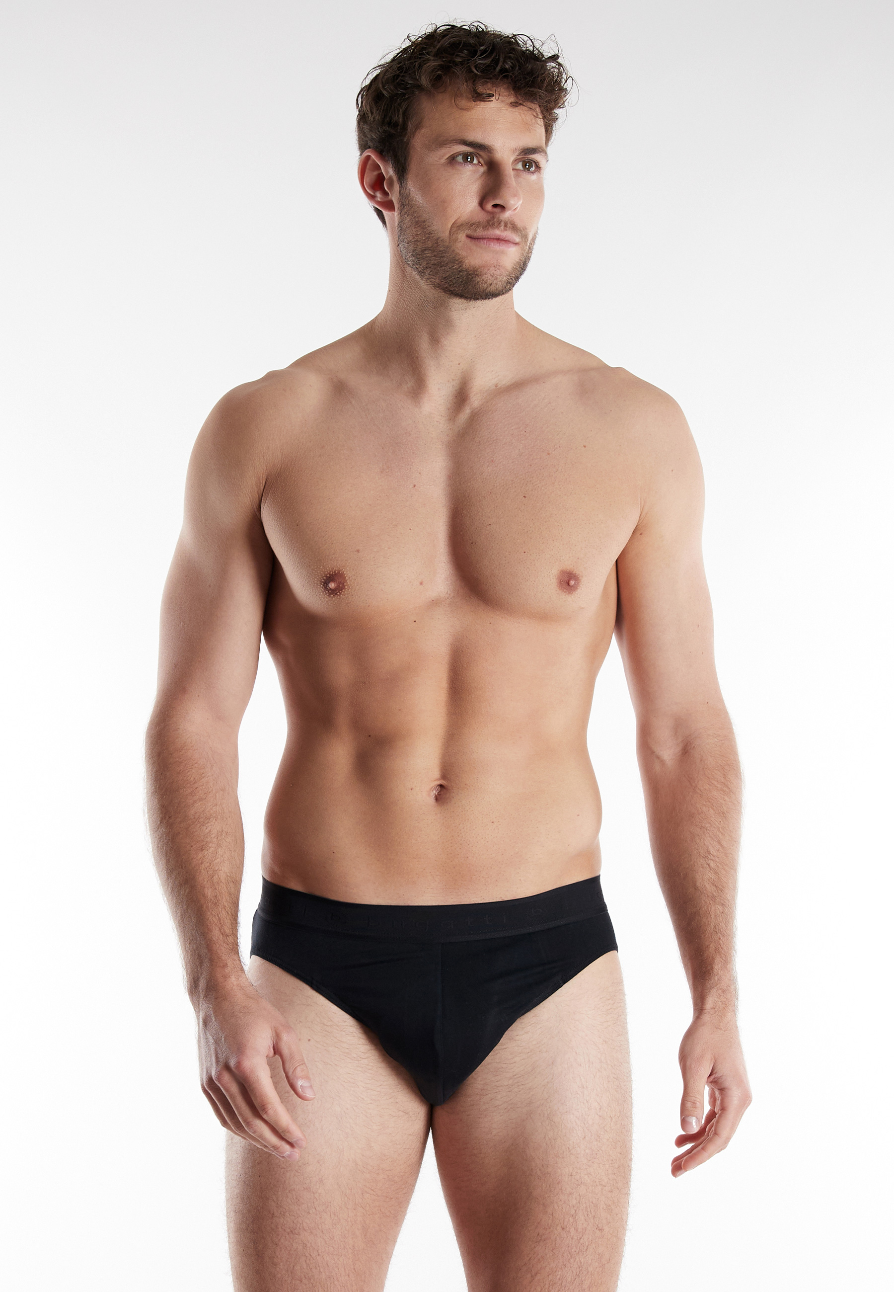 BUGATTI Herren Sport-Slip schwarz uni