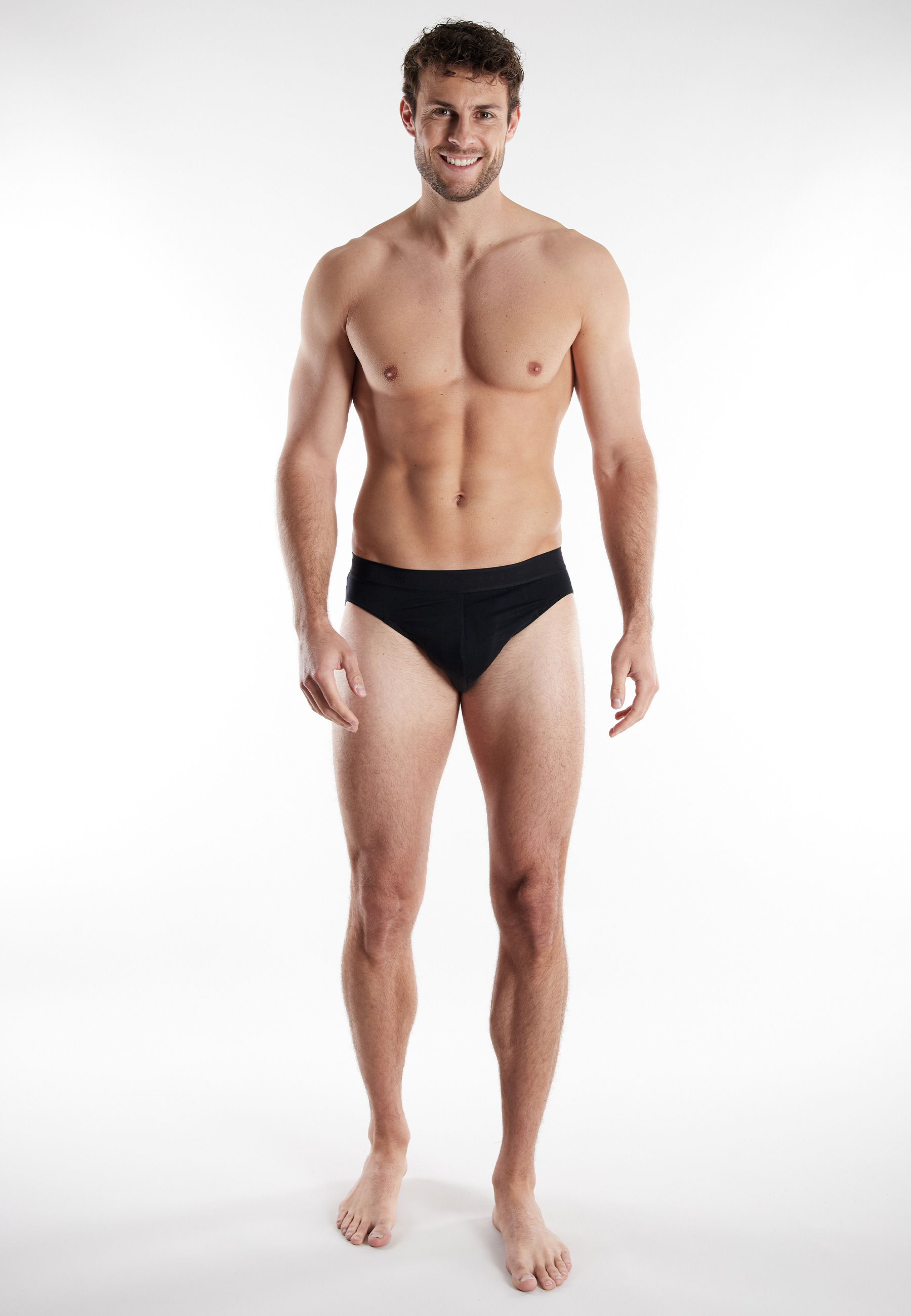 BUGATTI Herren Sport-Slip schwarz uni