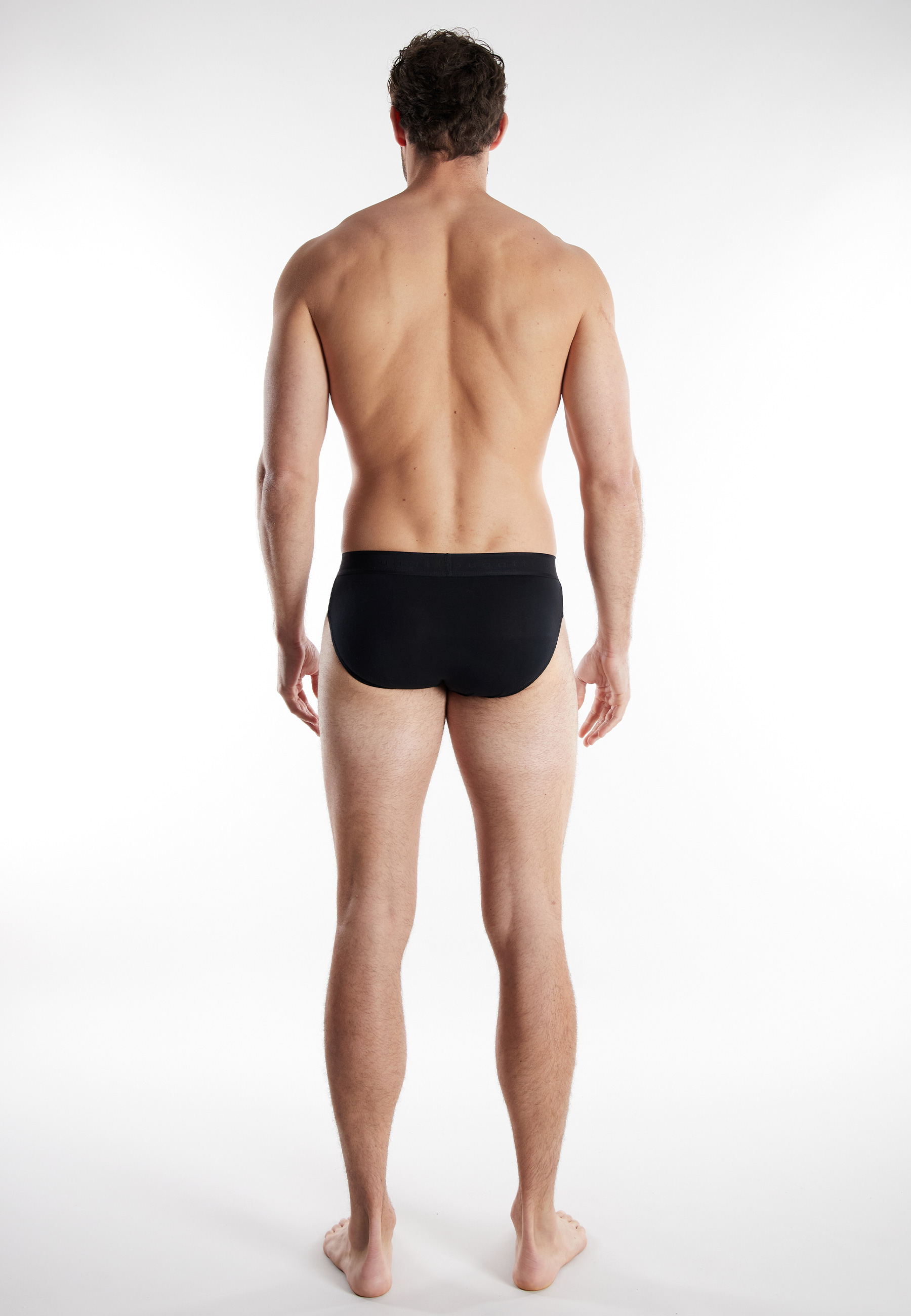 BUGATTI Herren Sport-Slip schwarz uni