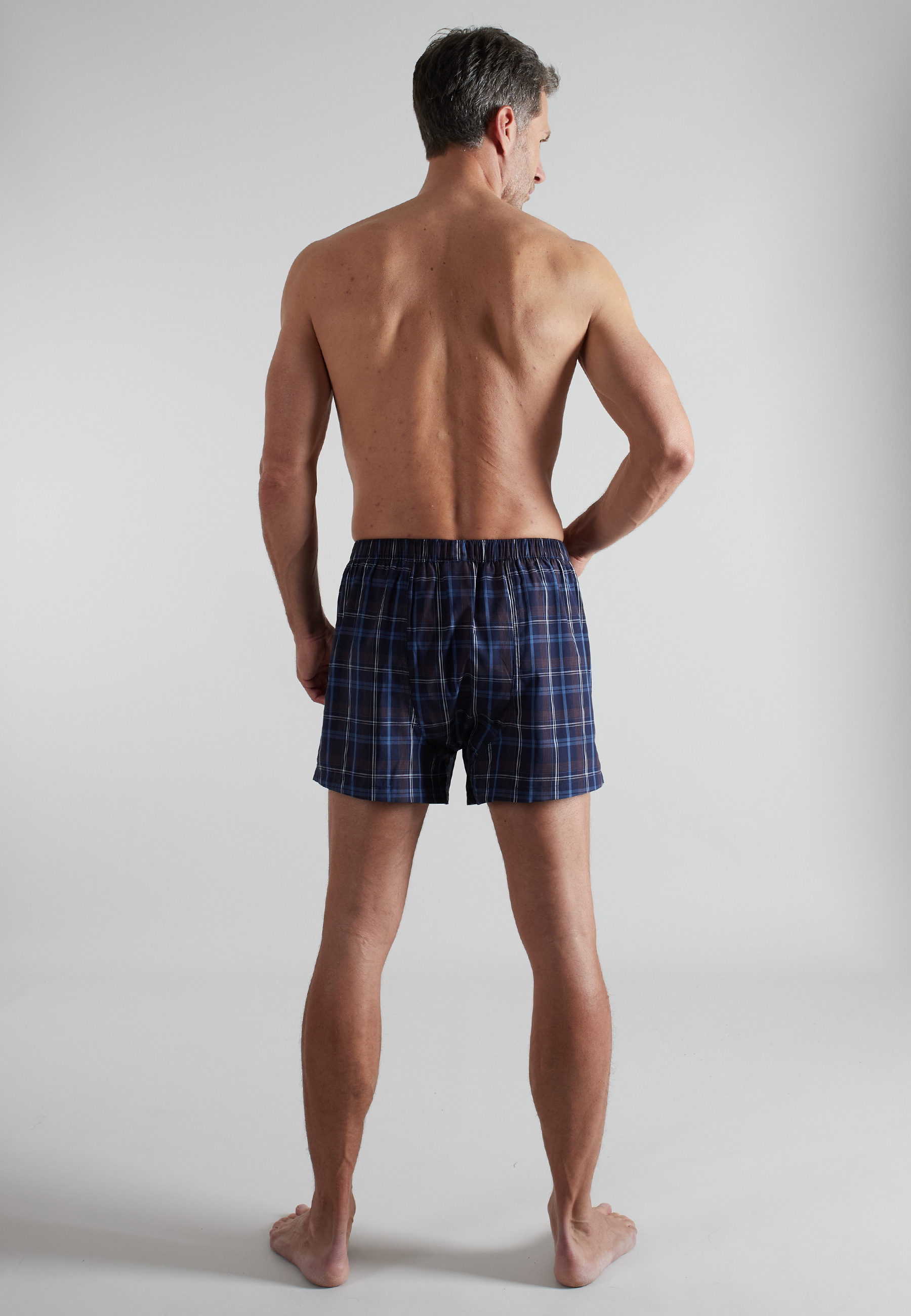 BUGATTI Herren Boxershort blau kariert 2er Pack