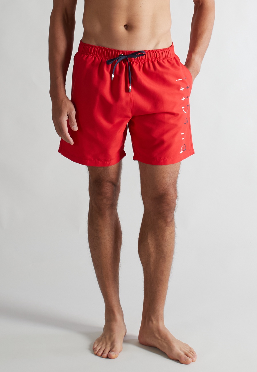 BUGATTI Herren Badeshorts rot uni