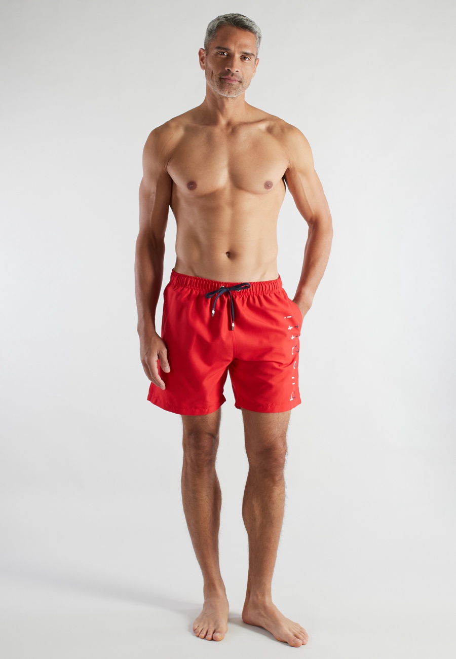 BUGATTI Herren Badeshorts rot uni