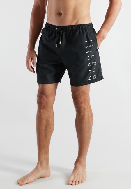 BUGATTI Herren Badeshorts schwarz uni