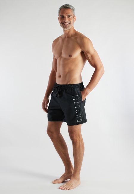 BUGATTI Herren Badeshorts schwarz uni
