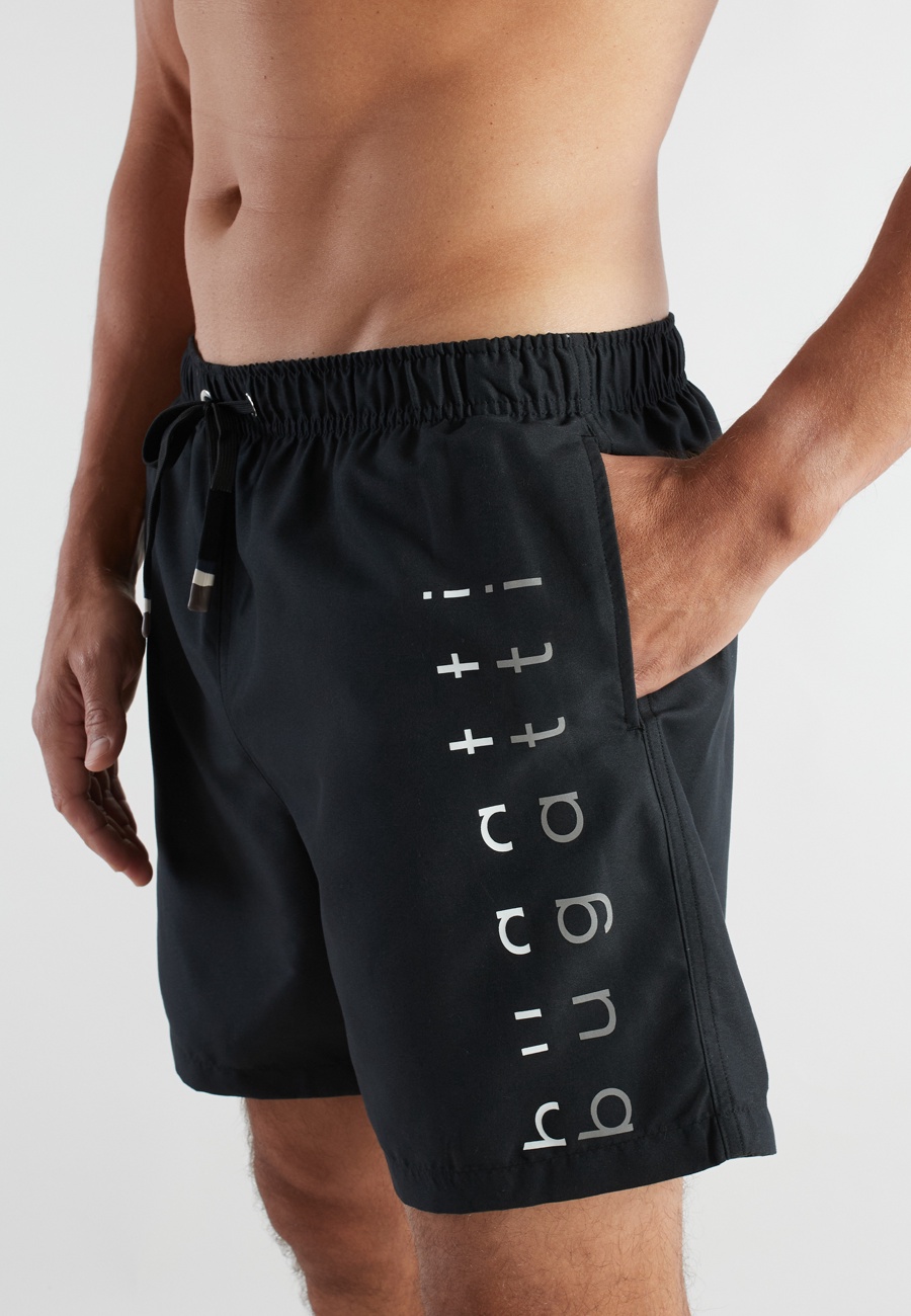 BUGATTI Herren Badeshorts schwarz uni