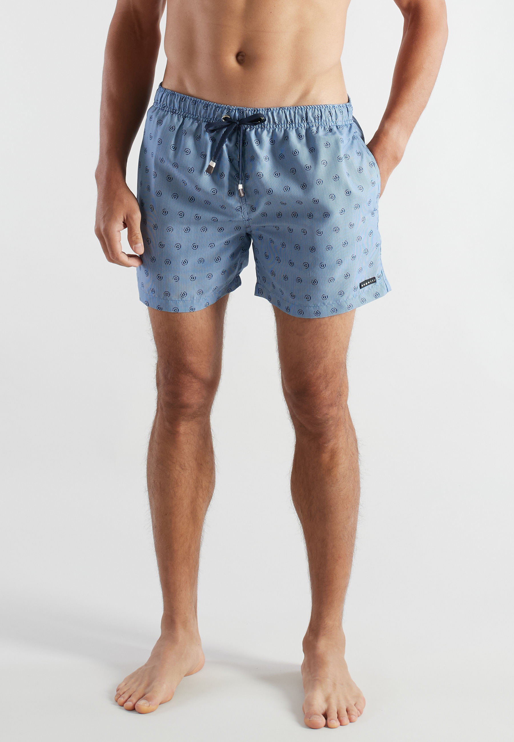 BUGATTI Herren Badeshorts blau bedruckt