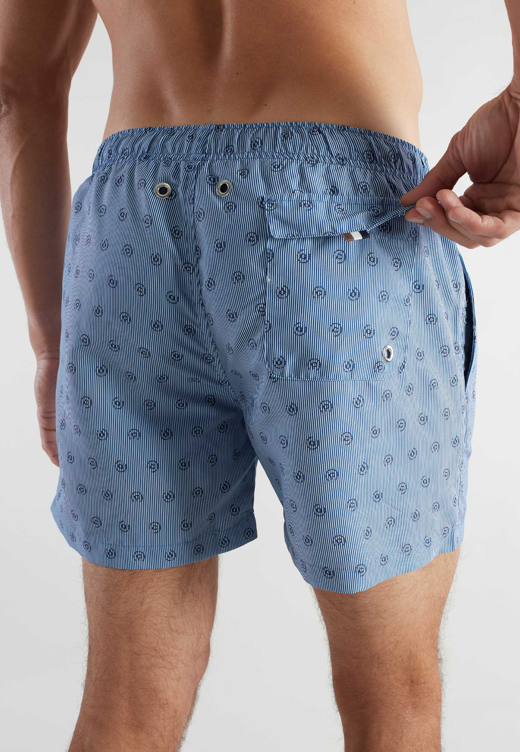 BUGATTI Herren Badeshorts blau bedruckt
