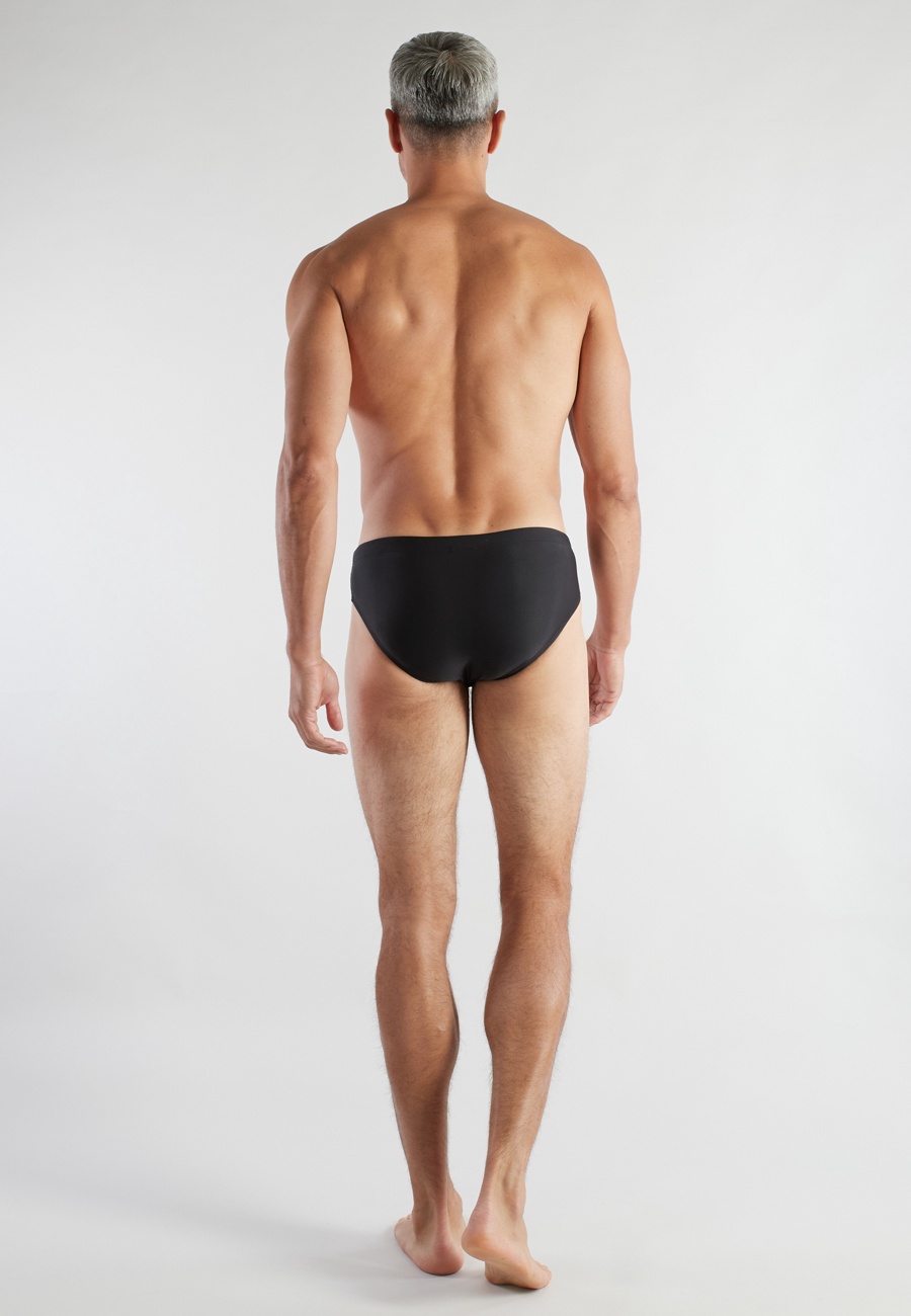 BUGATTI Herren Badeslip schwarz uni