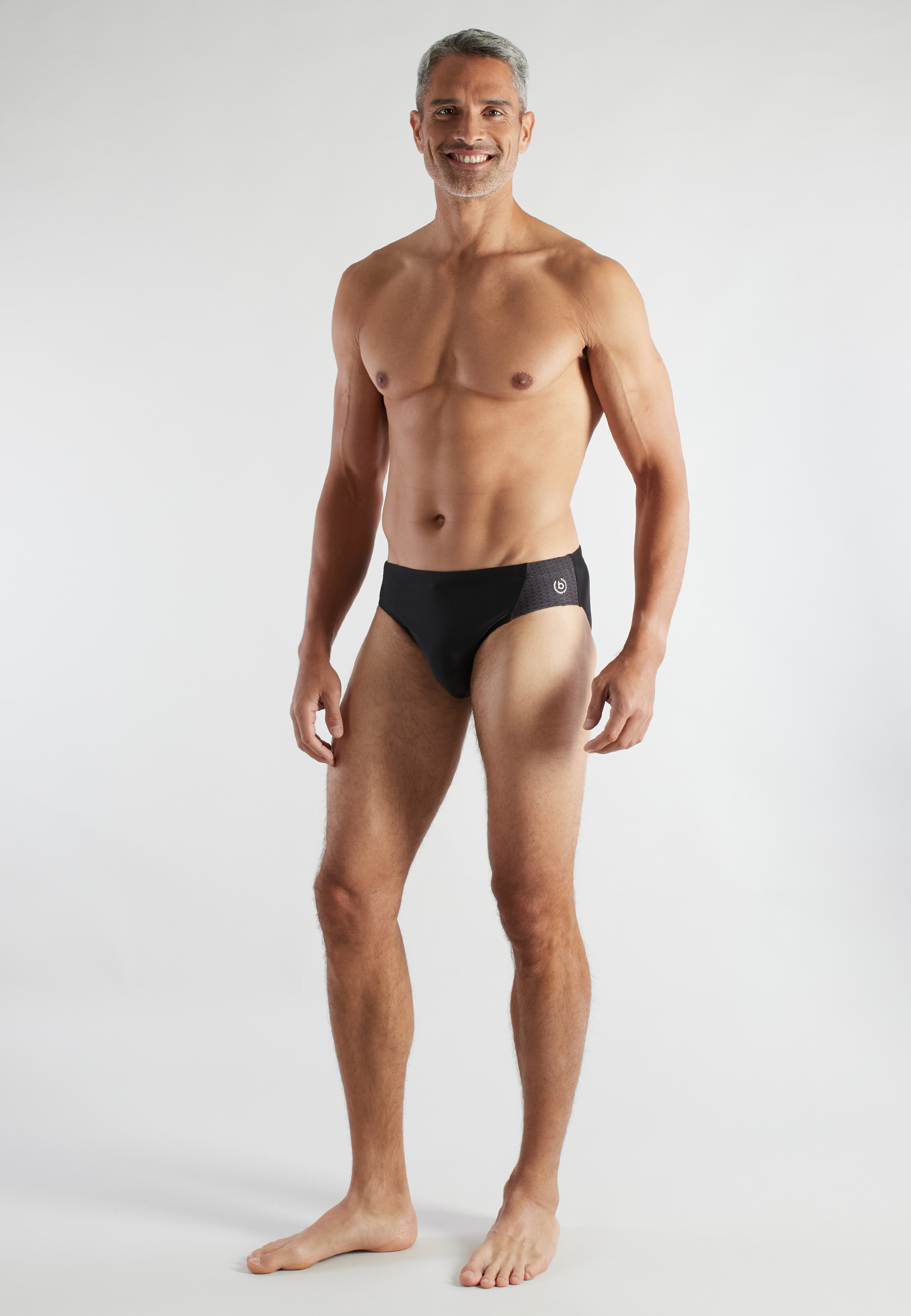 BUGATTI Herren Badeslip schwarz uni
