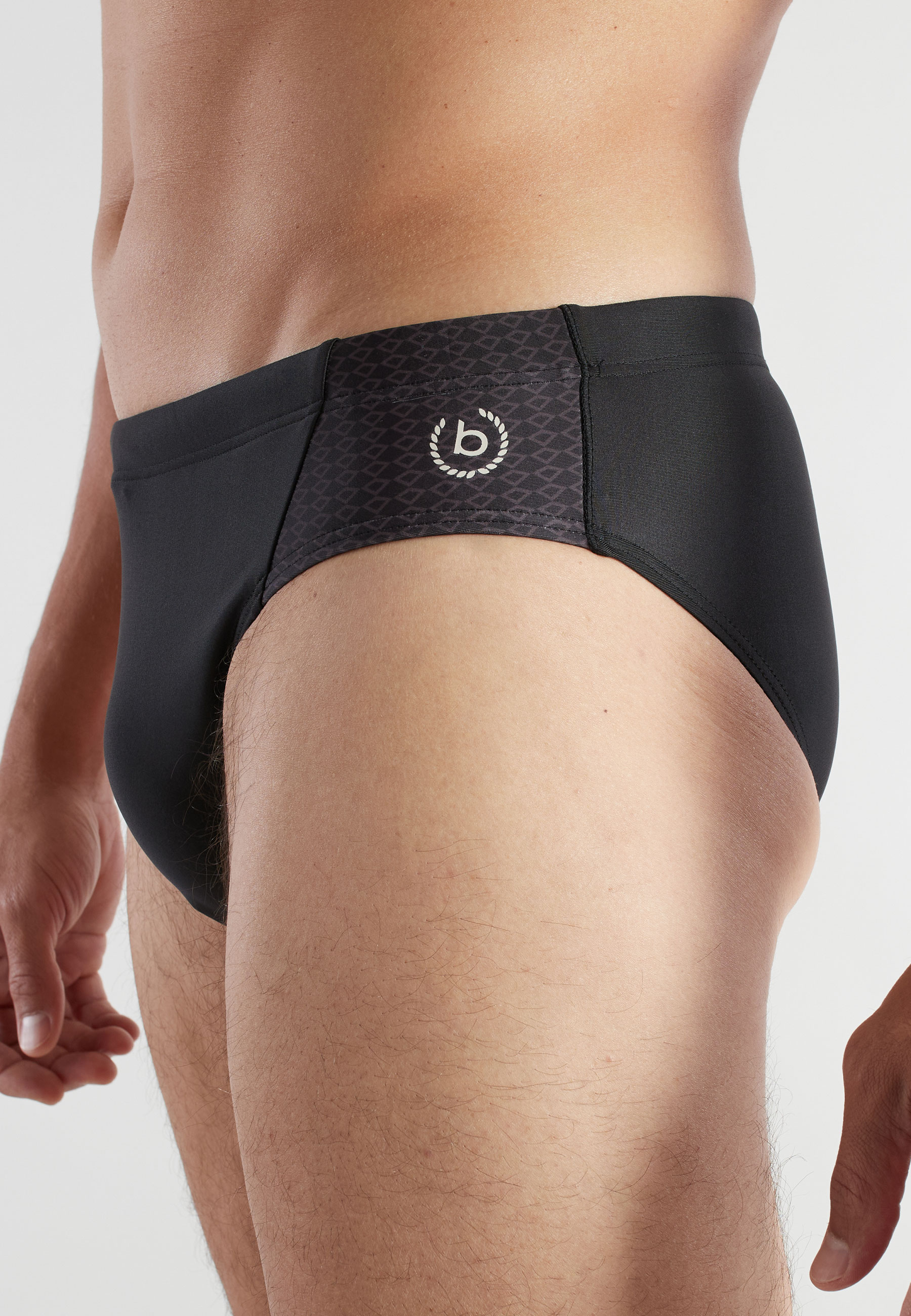 BUGATTI Herren Badeslip schwarz uni