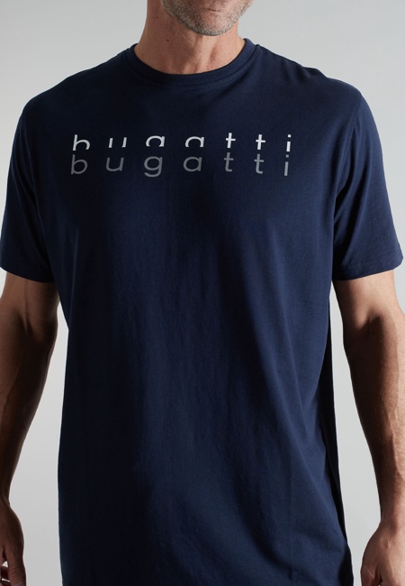 BUGATTI Herren T-Shirt blau uni