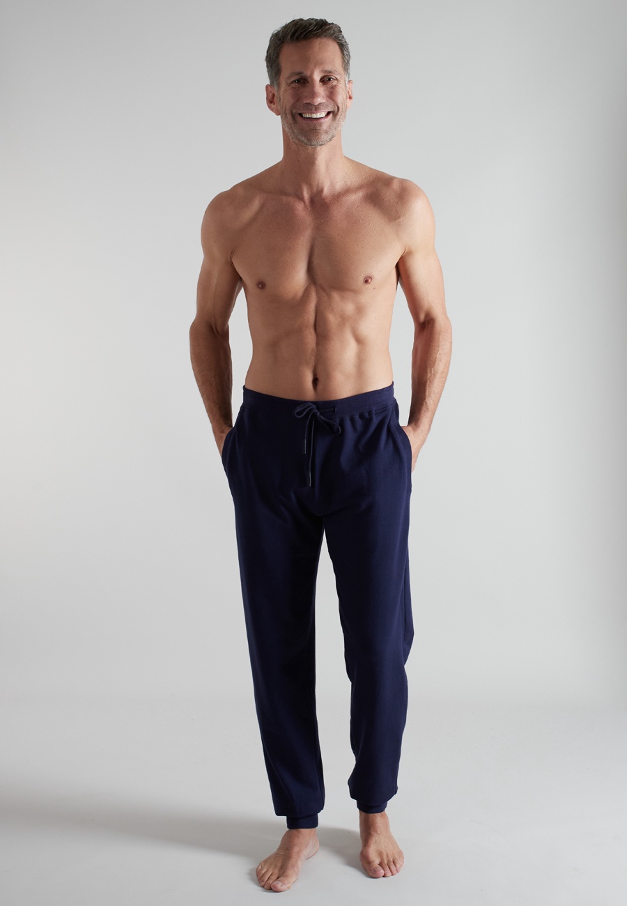 BUGATTI Herren Lange-Hose blau uni