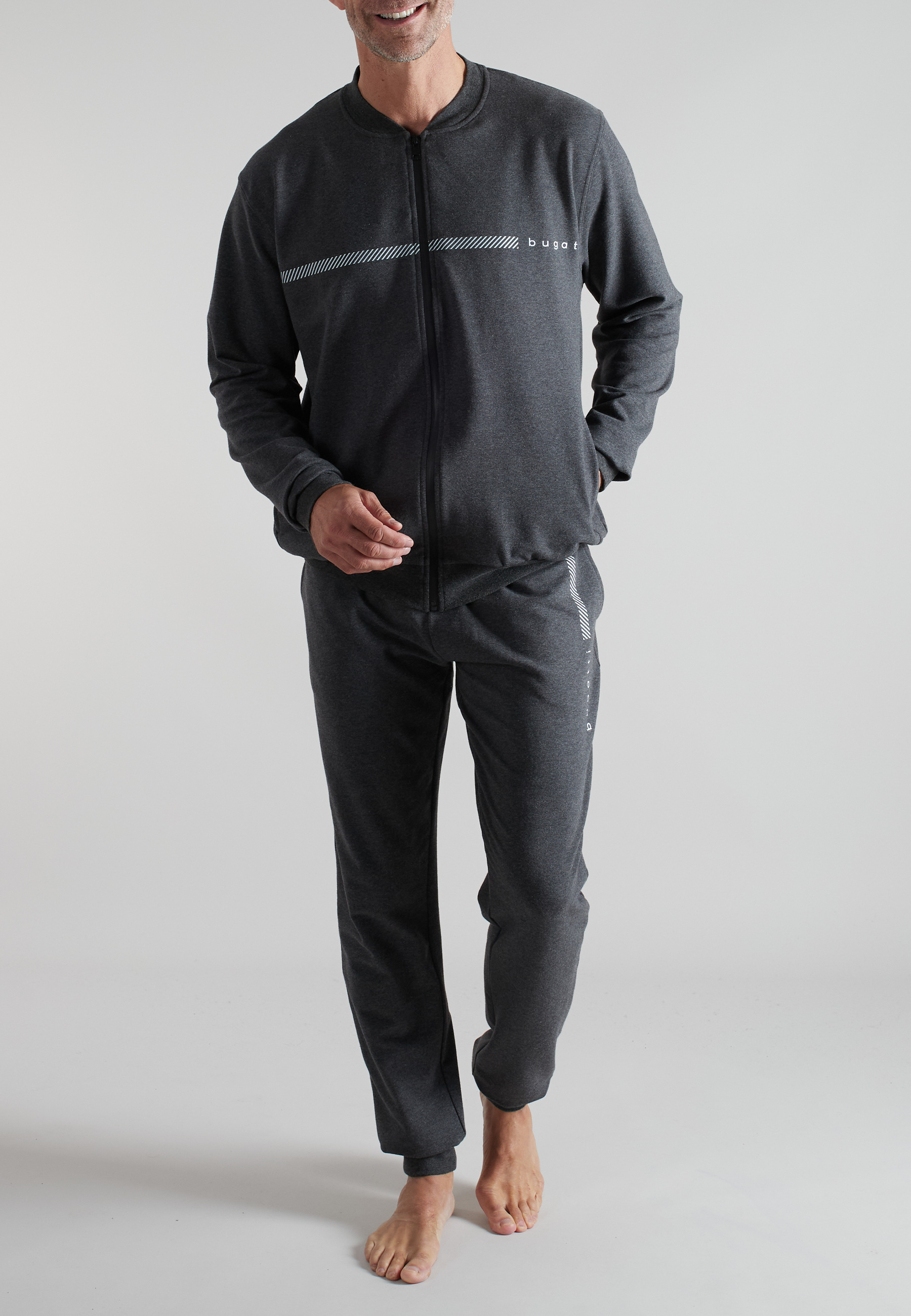 BUGATTI Herren Trainingsanzug grau uni
