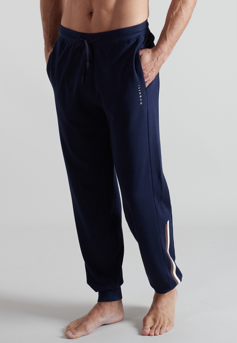 BUGATTI Herren Lange-Hose blau uni