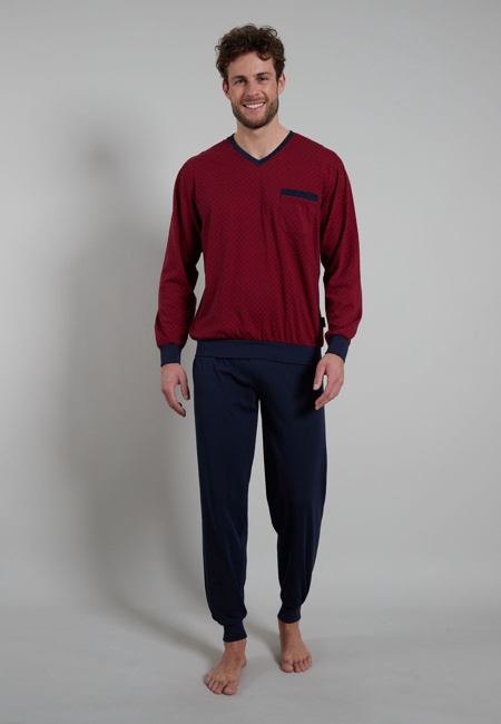 BUGATTI Herren Pyjama rot uni