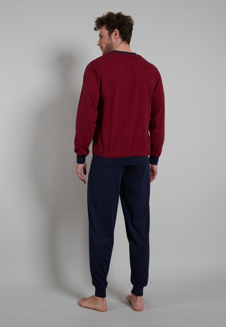 BUGATTI Herren Pyjama rot uni