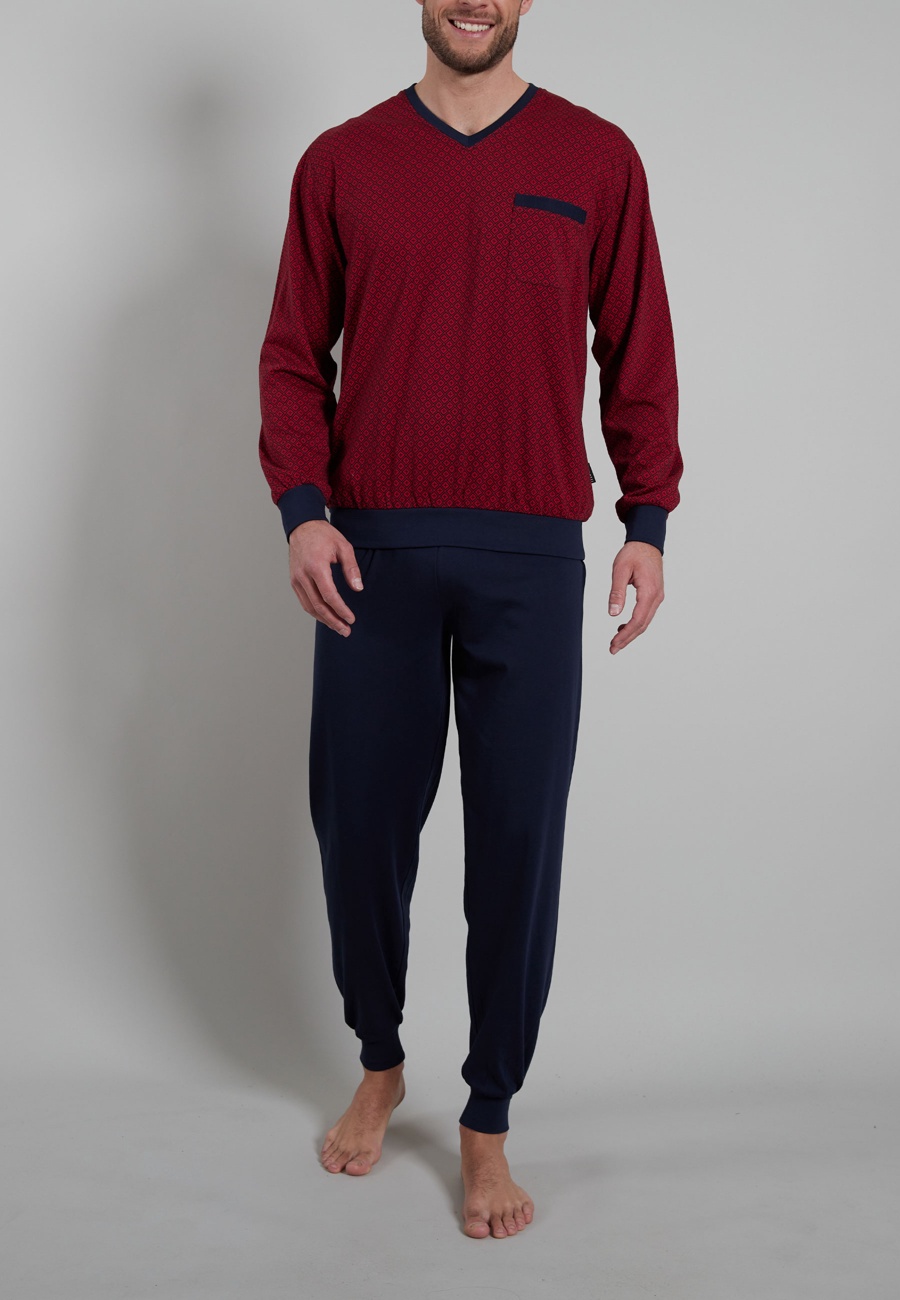 BUGATTI Herren Pyjama rot uni