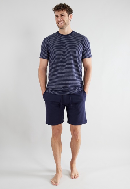 BUGATTI Herren Shorty blau quergestreift