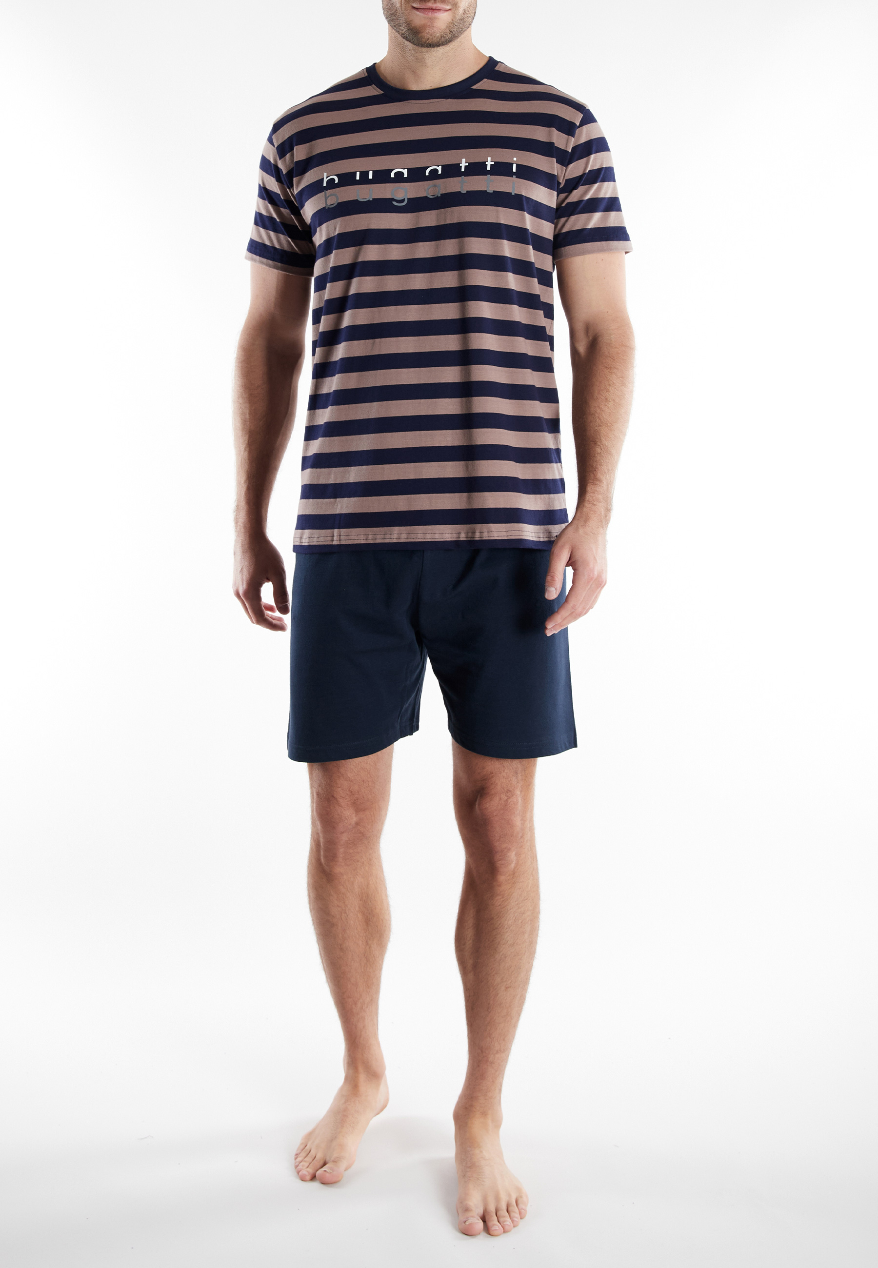 BUGATTI Herren Shorty braun quergestreift