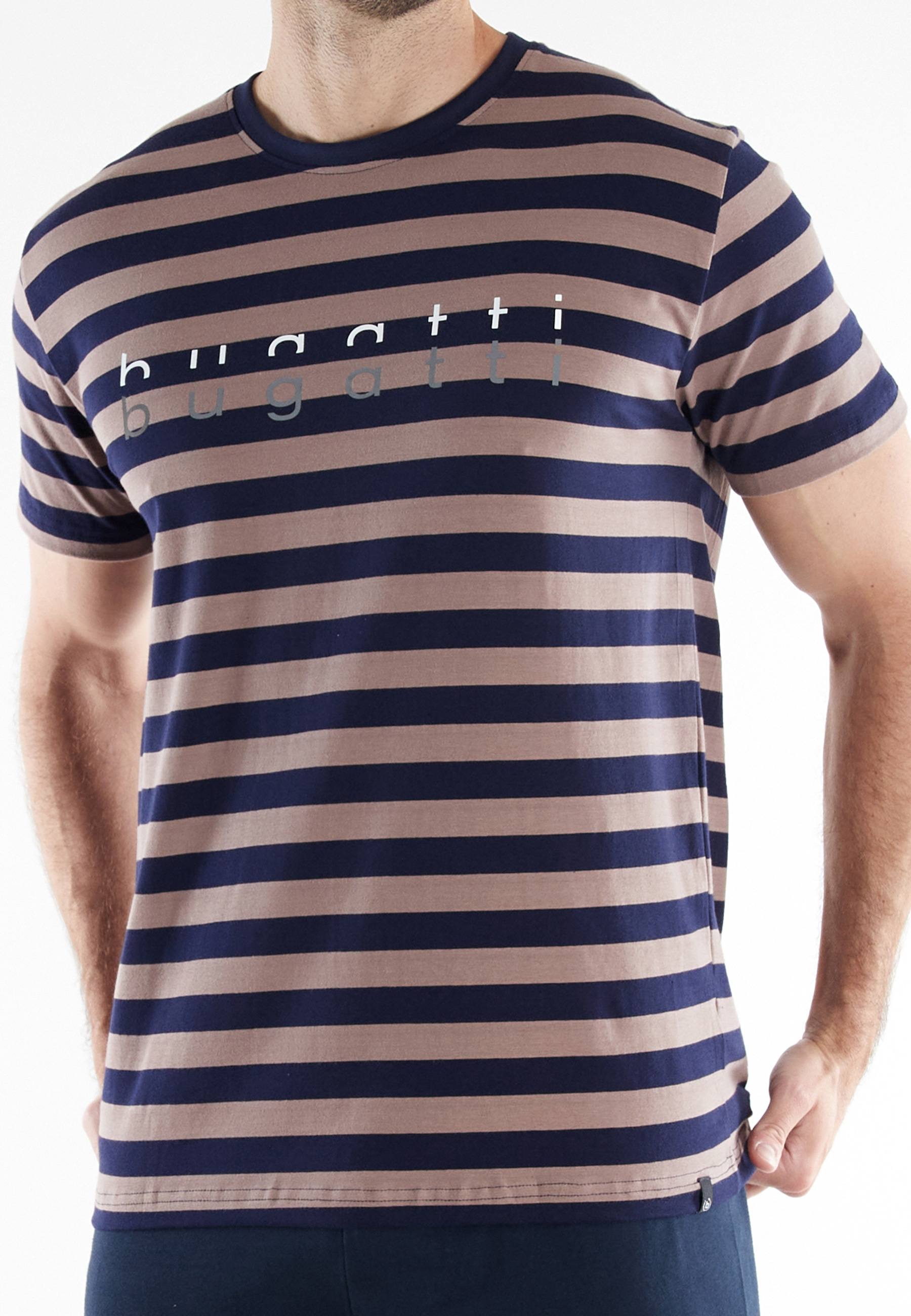 BUGATTI Herren Shorty braun quergestreift