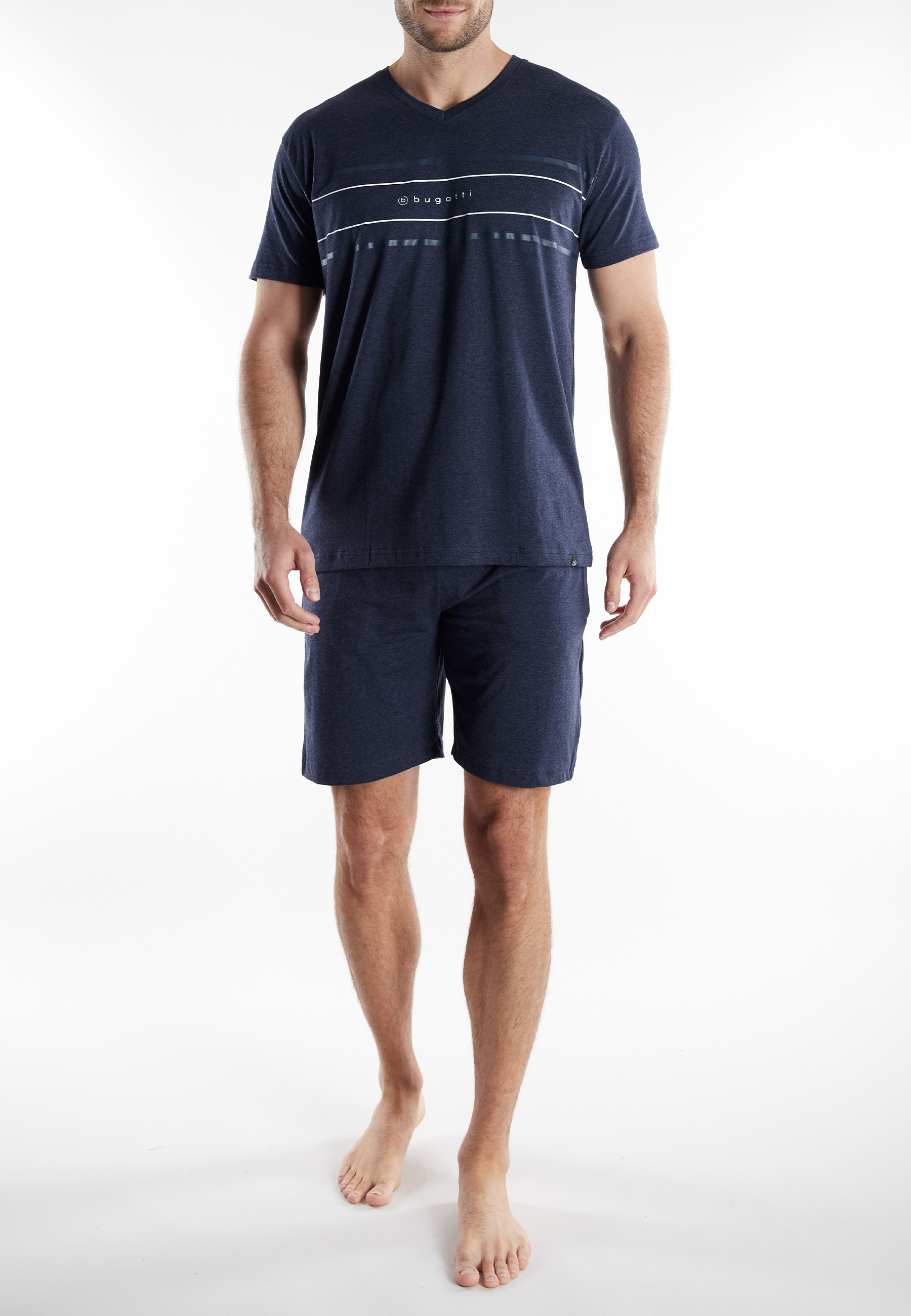 BUGATTI Herren Shorty blau uni