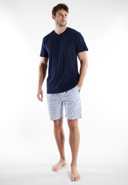 BUGATTI Herren Shorty blau bedruckt