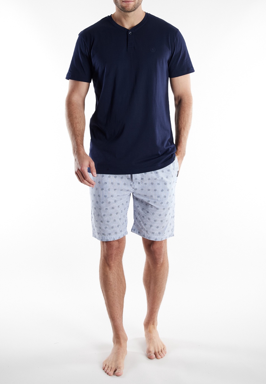 BUGATTI Herren Shorty blau bedruckt