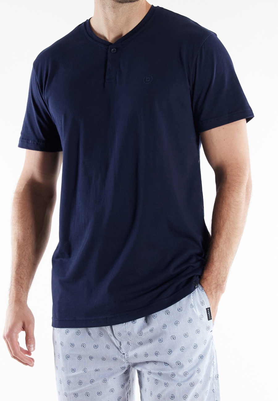 BUGATTI Herren Shorty blau bedruckt