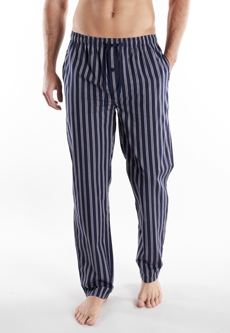 BUGATTI Herren Lange-Hose blau längsgestreift