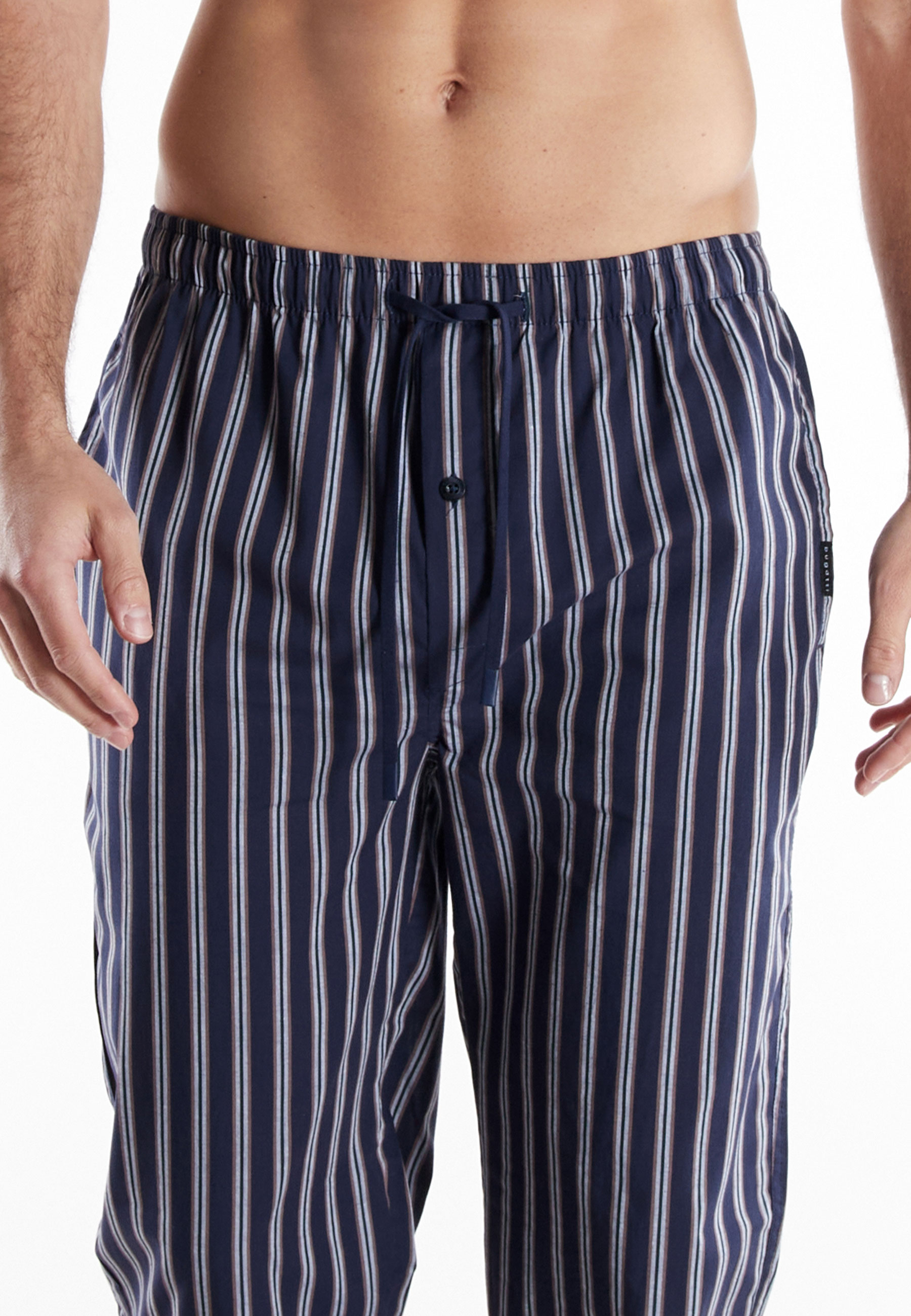 BUGATTI Herren Lange-Hose blau längsgestreift