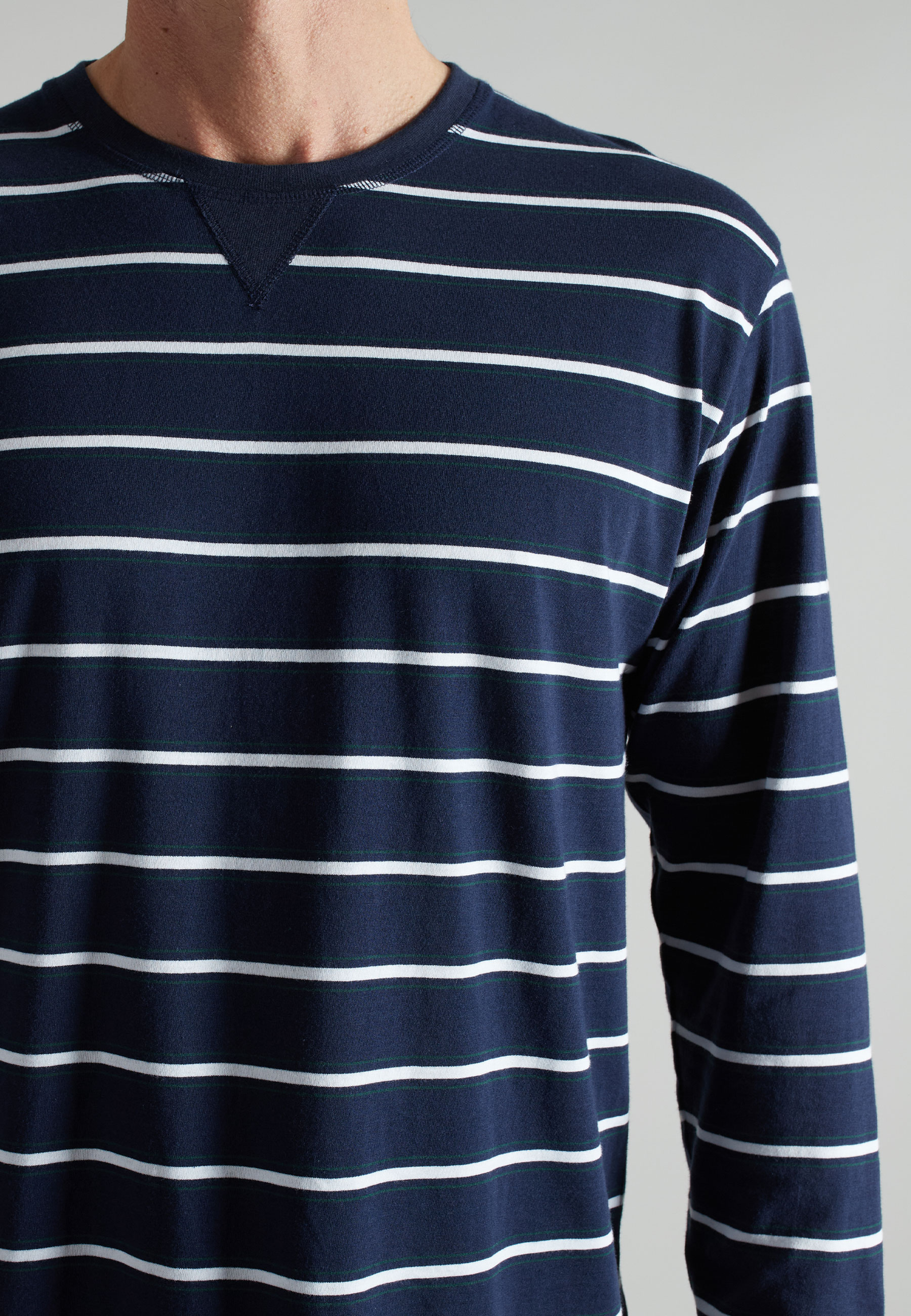 BUGATTI Herren Pyjama blau quergestreift
