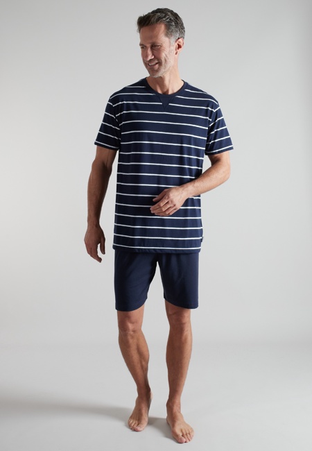 BUGATTI Herren Shorty blau quergestreift