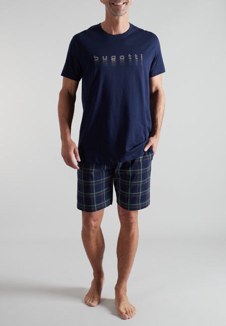BUGATTI Herren Shorty blau kariert