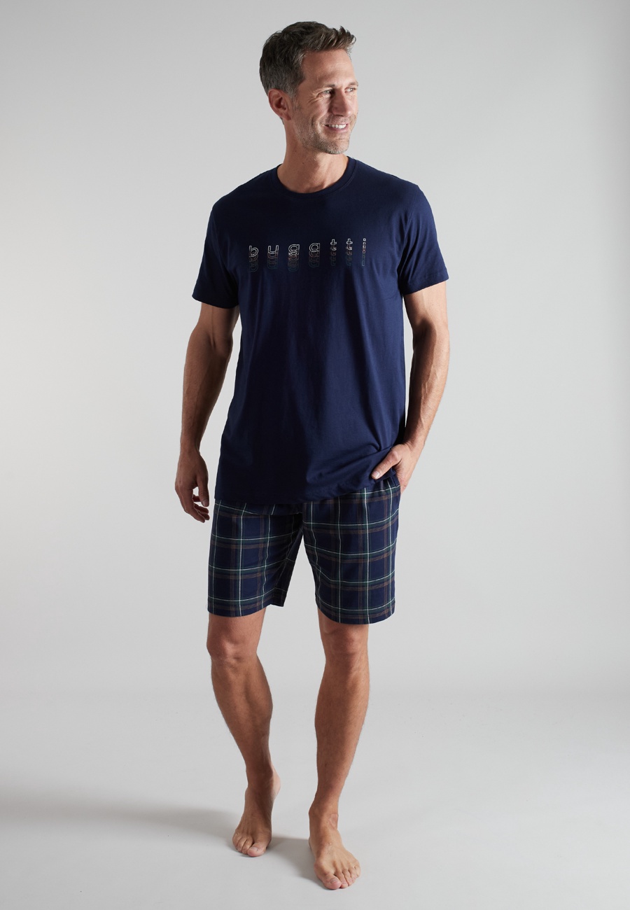 BUGATTI Herren Shorty blau kariert