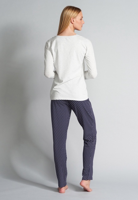 Damen Pyjama blau gepunktet